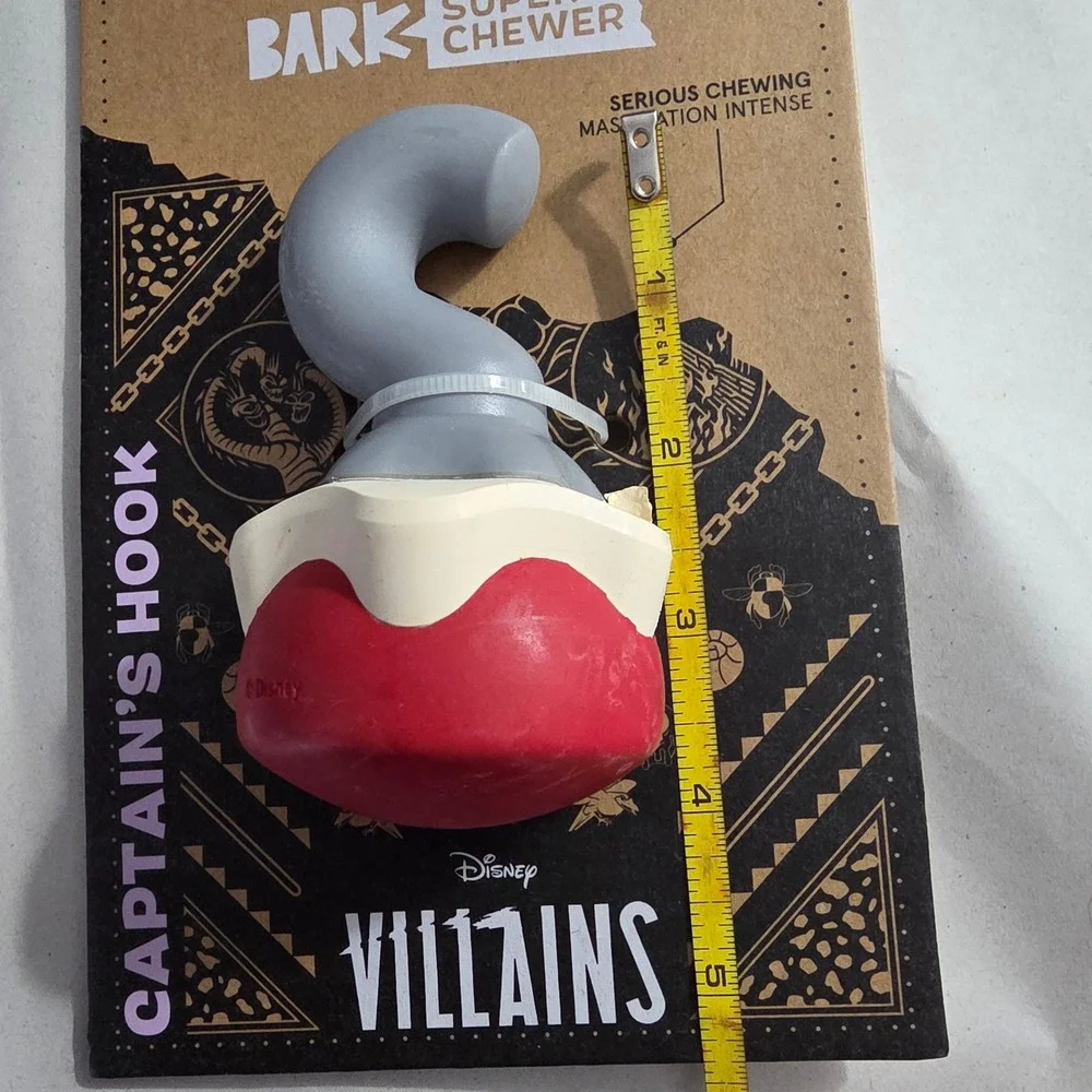 Bark Super Chewer Captains Hook Dog Toy Small Red New Bacon Scent